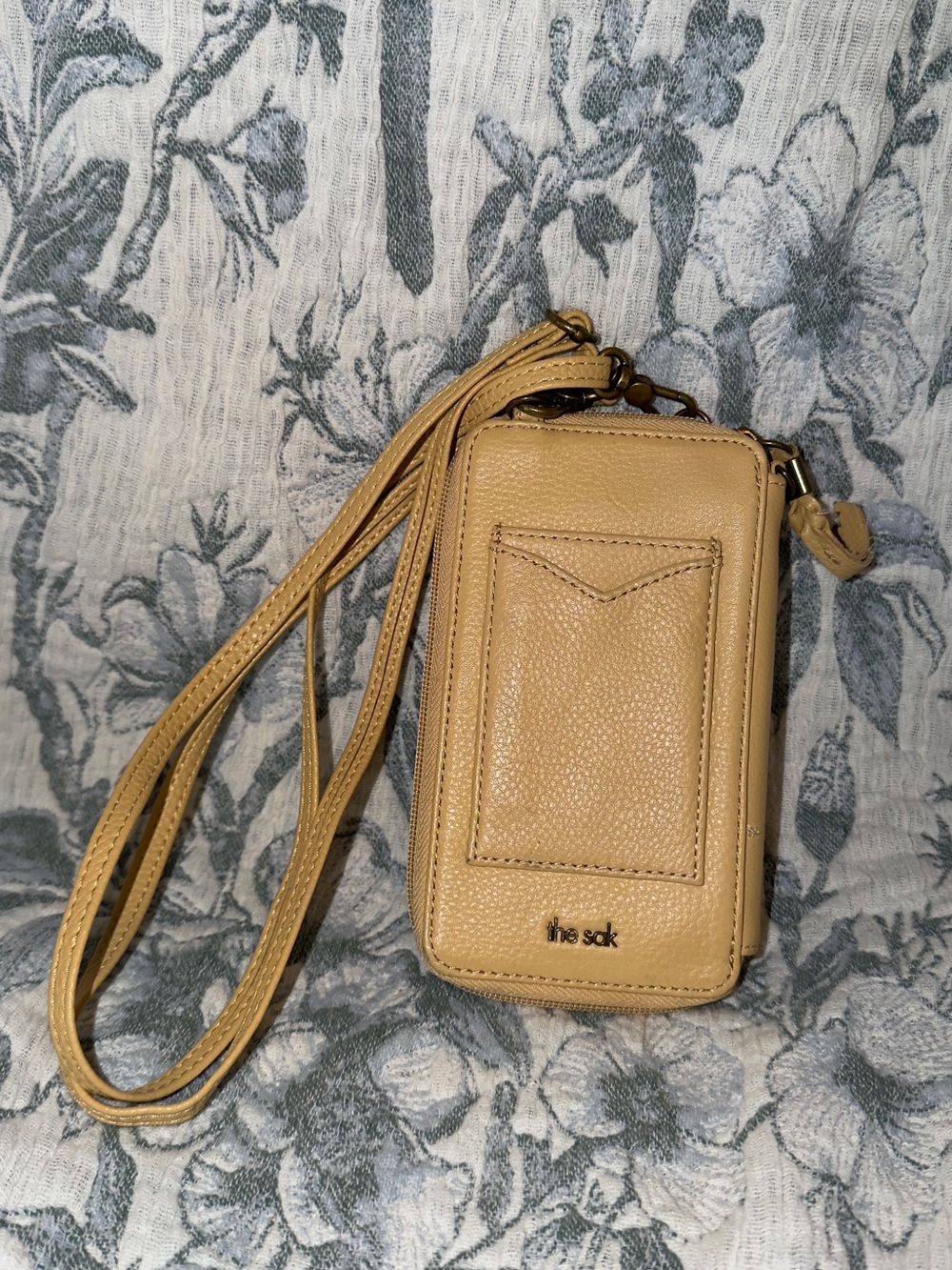 The Sak Tan Leather Crossbody Phone Wallet